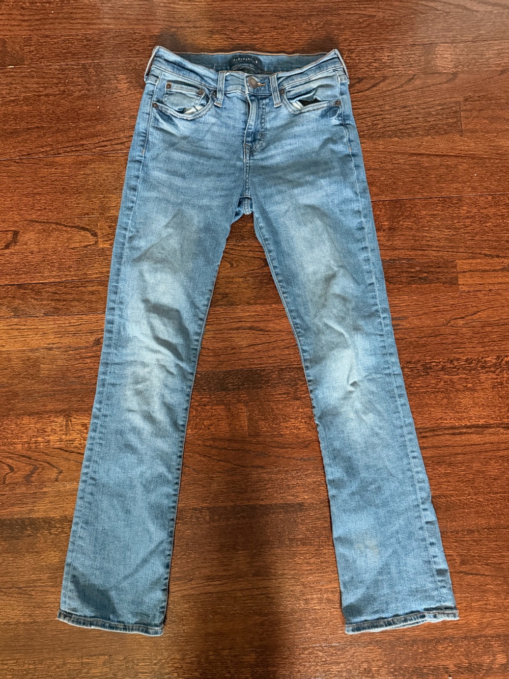 Aeropostale Light Blue boot-cut stretchy waist jeans